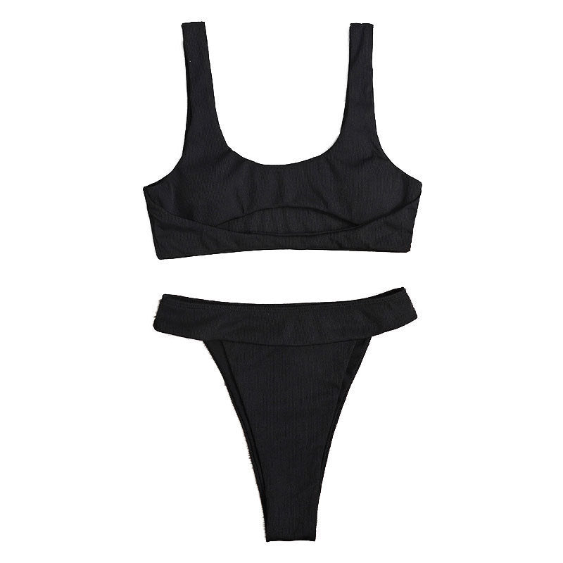 Damen Bikini-Set mit tiefem Rundhalsausschnitt und breiten Trägern Echo Archiv