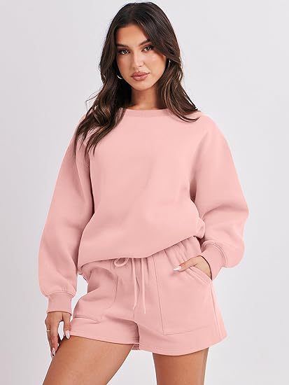 Damen Lässiges Sweatset mit Oversize‑Sweatshirt und hochgeschnittenen Shorts Echo Archiv