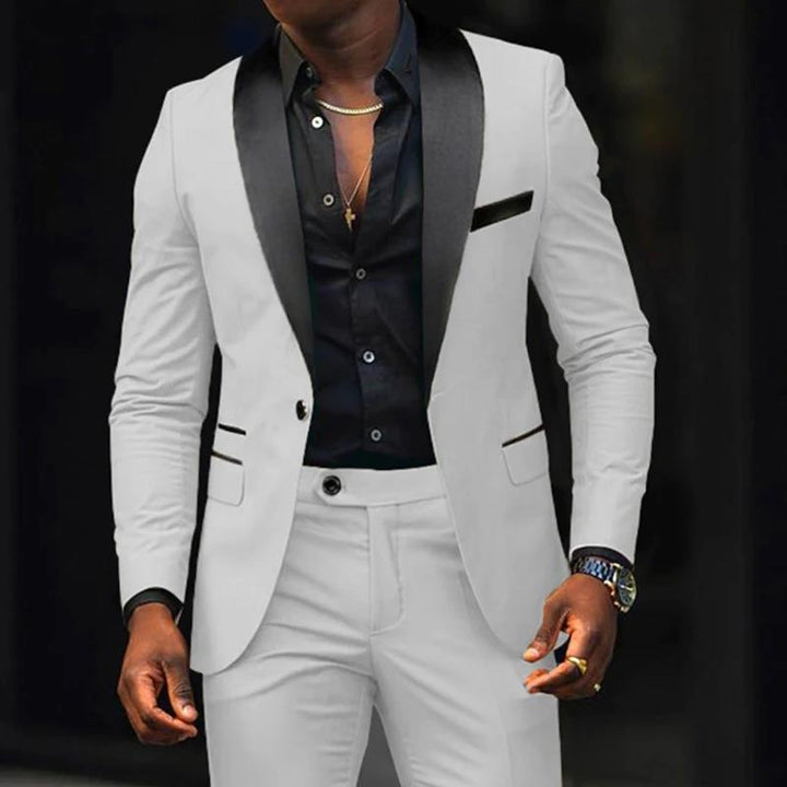 Herren nan schmal geschnittener Smokinganzug mit Satinrevers und Slim-Fit-Hose Echo Archiv