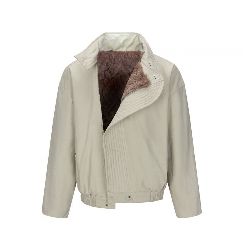 Herren Asymmetrische Kurzjacke mit Stehkragen, gesteppter Frontblende und elastischem Saum Echo Archiv