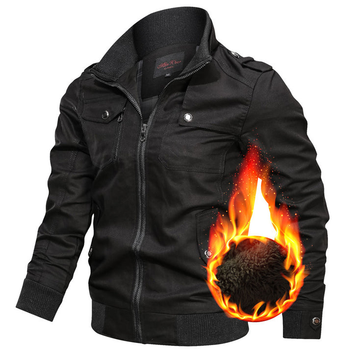 Herren winddichte Canvas-Utilityjacke mit thermischer Teddy-Innenlage und Epauletten Echo Archiv
