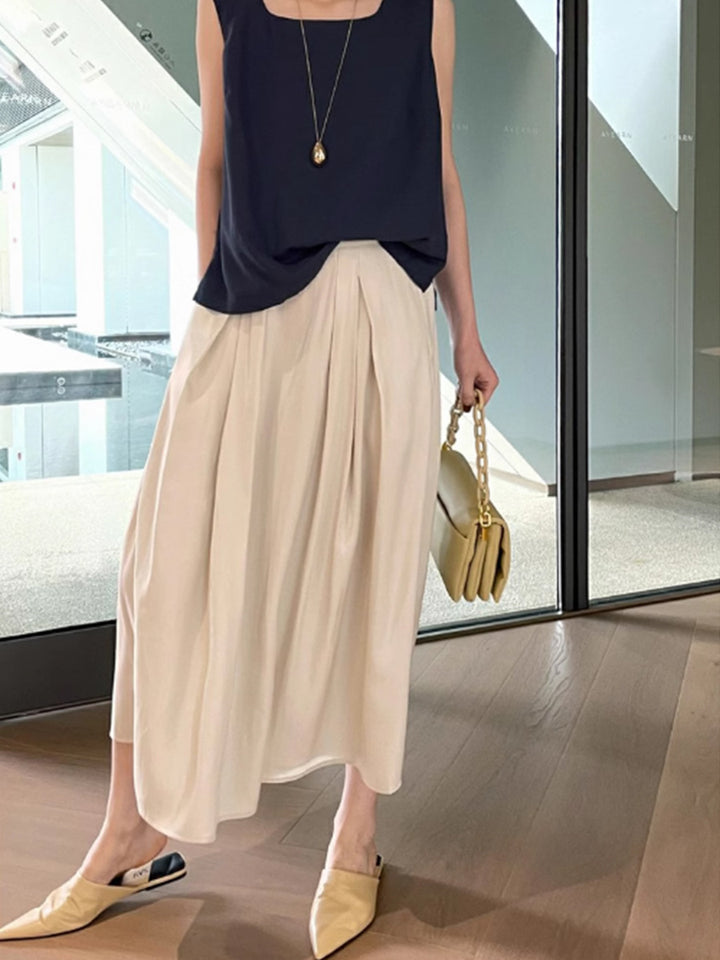 Damen Eleganter Midirock mit schmeichelndem Faltenwurf Echoarchiv