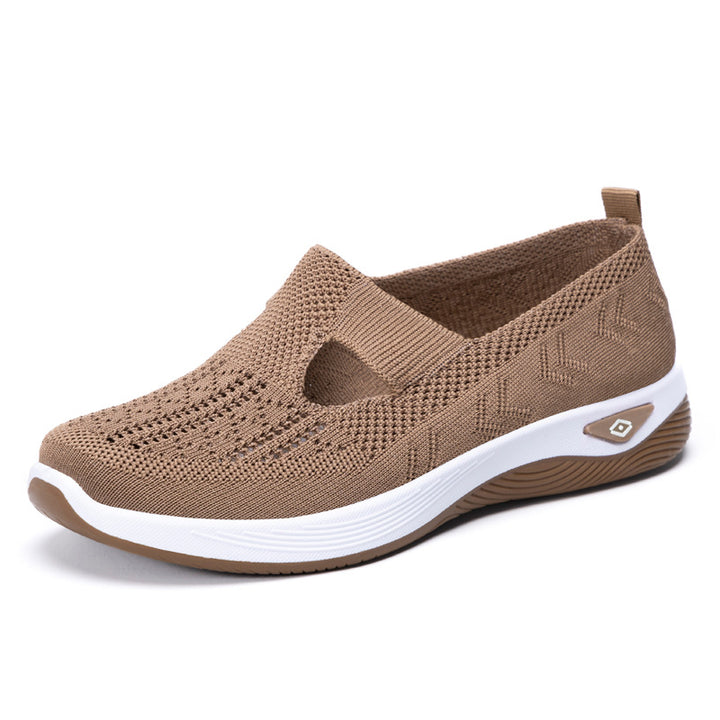 Damen nan leichte atmungsaktive Slip-On Sneaker mit elastischem Strickoberteil und orthopädischer Komfortsohle Echo Archiv