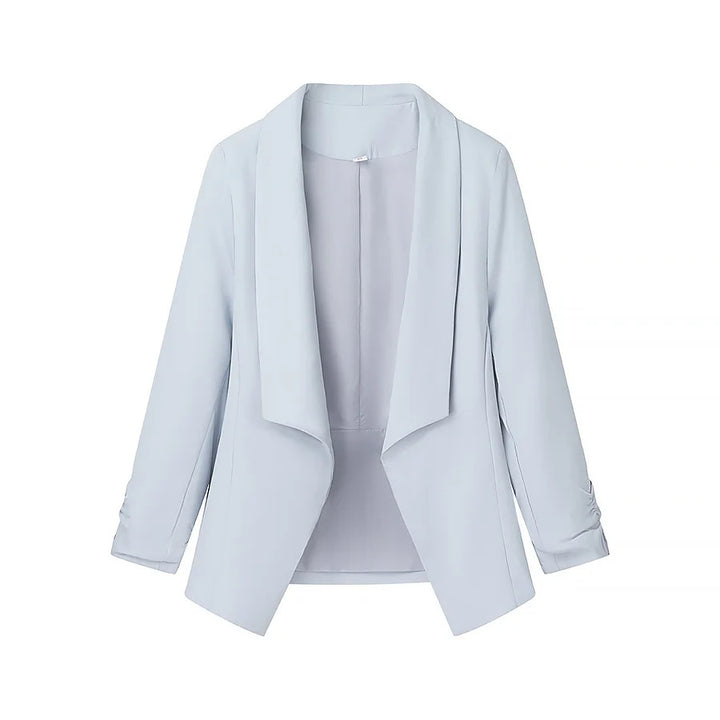 Damen nan locker fallende Waterfall-Blazerjacke mit gerafften Ärmelabschlüssen Echo Archiv