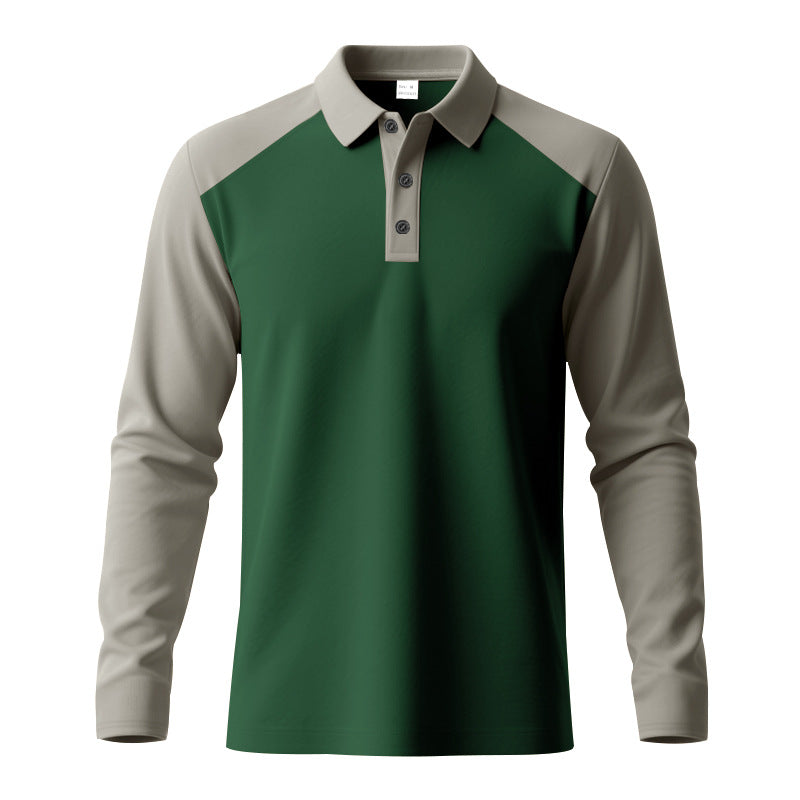 Herren Sportliches Langarmpoloshirt mit Kontrastärmel Echoarchiv