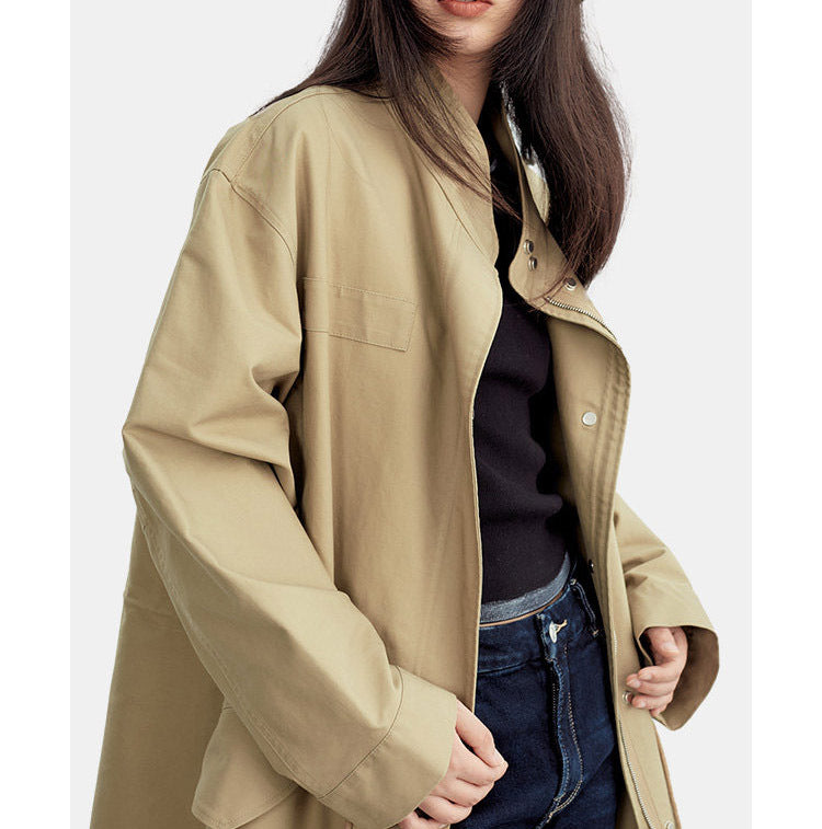 Damen Modische Übergangsjacke mit hohem Kragen Echoarchiv 1789268979