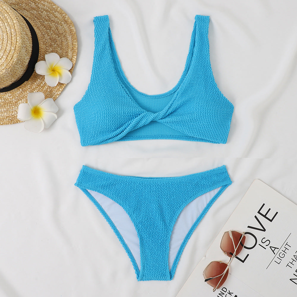 Damen Bikini-Set mit Twist-Design und hohem Taillenbund Echo Archiv