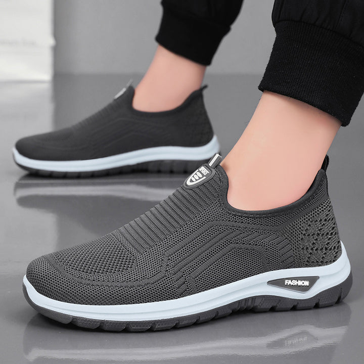 Herren nan nahtloser Komfort-Slipper mit elastischem Strickoberteil, stoßdämpfender Dual-EVA-Sohle und ergonomischer Fußbettstütze Echo Archiv