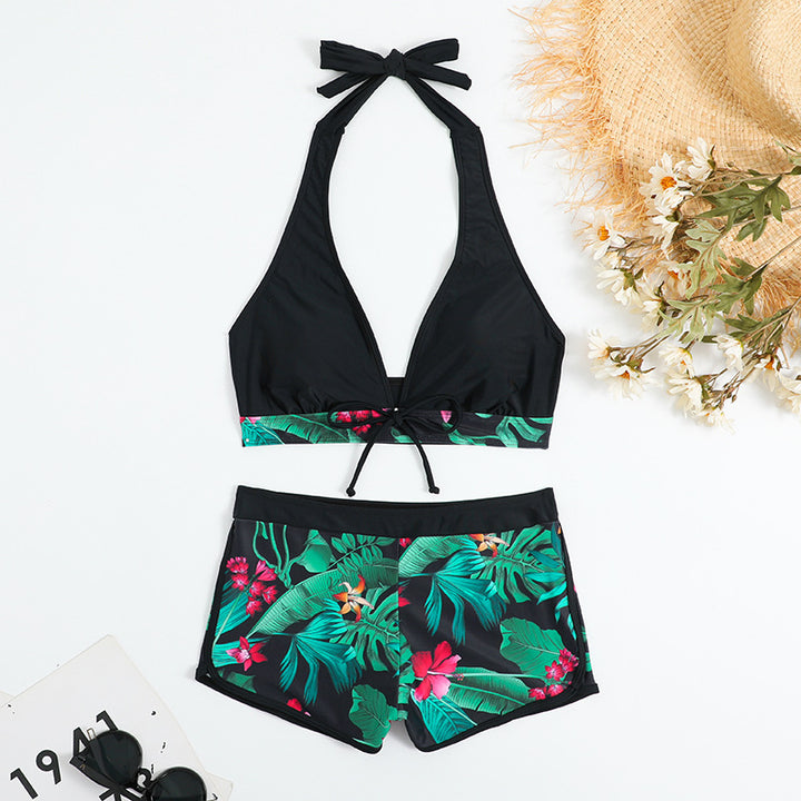 Damen Bikini-Set mit floralem Muster und herausnehmbarem Push-Up-BH Echo Archiv
