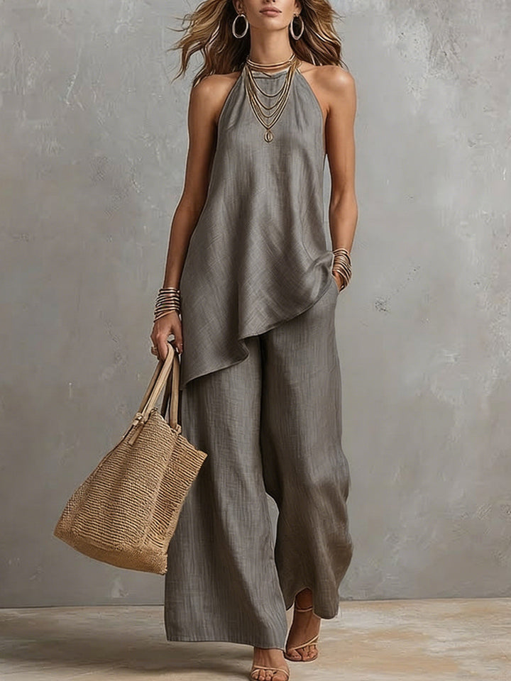 Damen luftiger Jumpsuit mit asymmetrischem Schnitt Echo Archiv