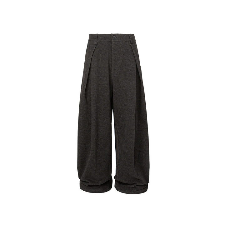 Damen Weite Palazzo-Hose mit hoher Taille, Kellerfalten und umgeschlagenem Saum Echo Archiv