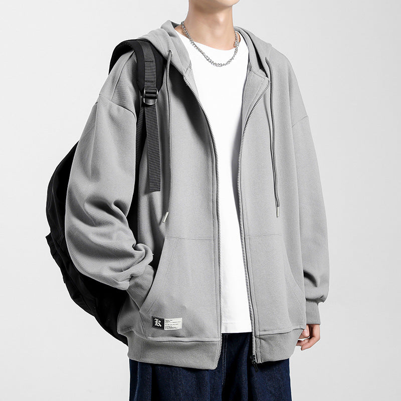 Herren bequeme Zip-Hoodiejacke mit oversized Schnitt Echoarchiv