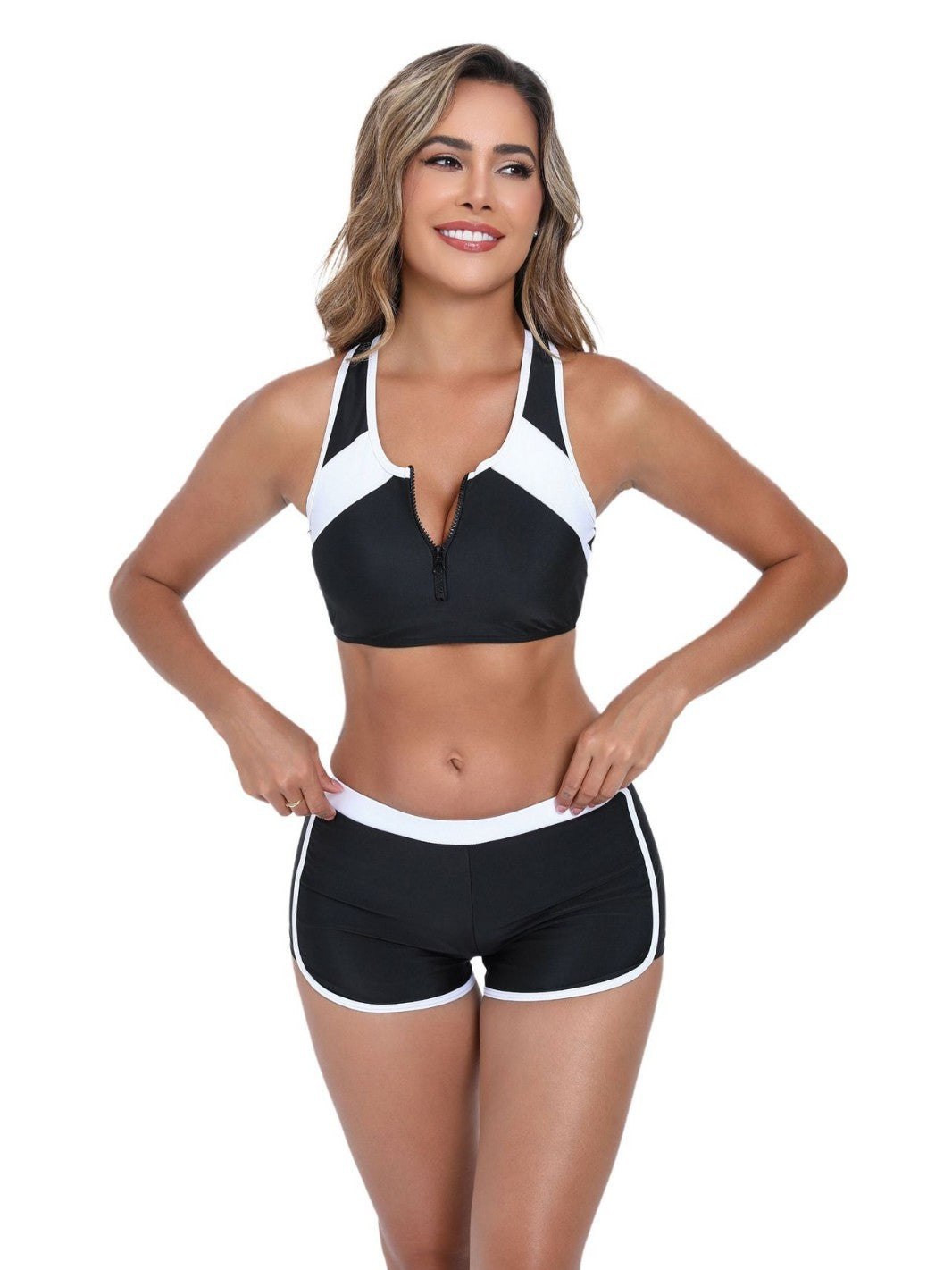Damen Sportliches Bikini-Set mit funktionalem Reißverschluss – Maréssa