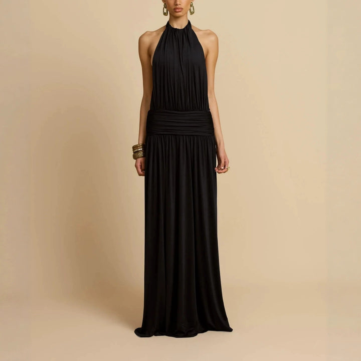 Damen Elegantes Maxikleid mit Hochgängigem Halterneck Echo Archiv