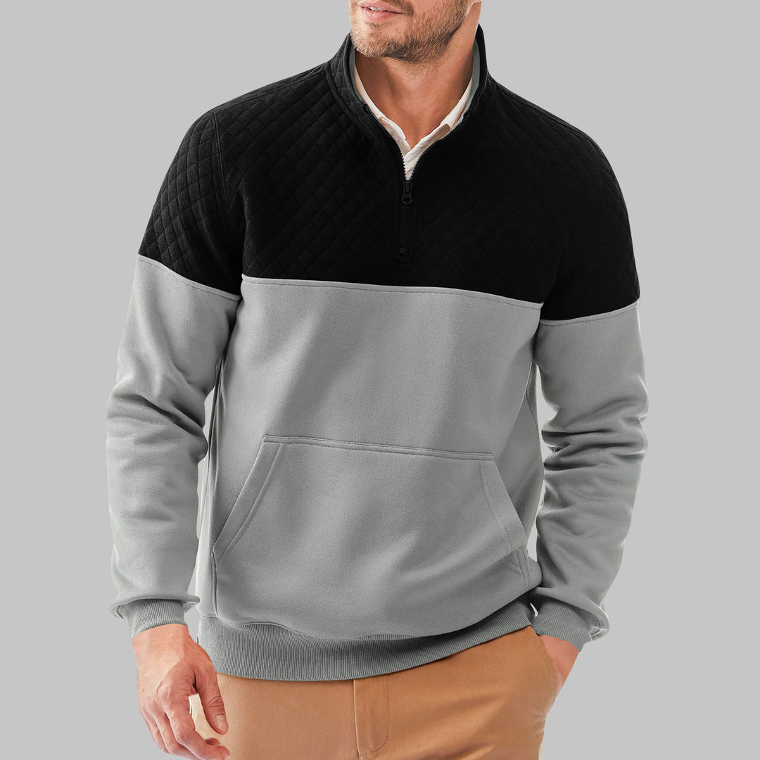 Herren gemütlicher Fleece-Pullover mit Stehkragen Echoarchiv