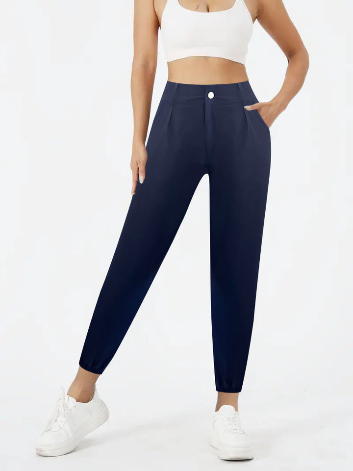 Damen Hochtaillierte Chino-Hose mit schmalem Knöchel-Bündchen Echoarchiv