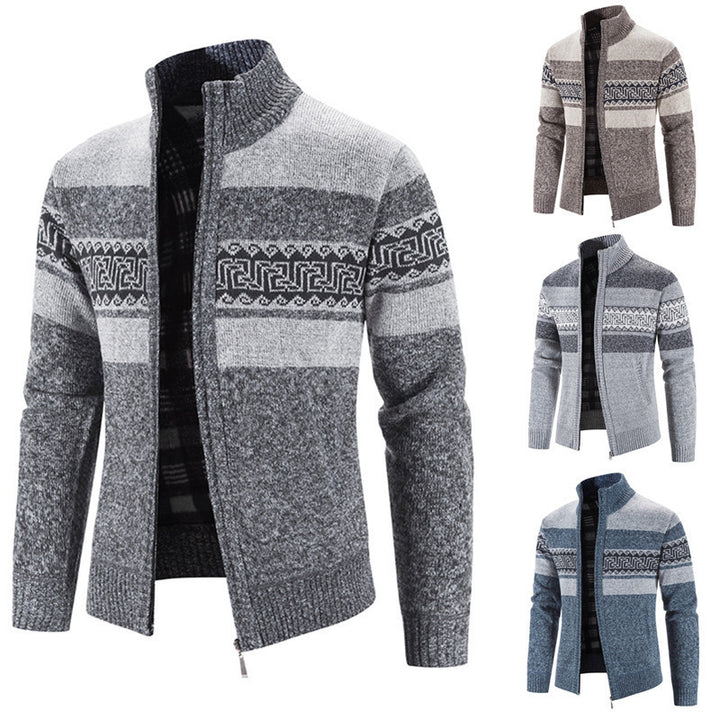 Herren gemütlicher Strickjacke mit Zip-Kragen Echoarchiv