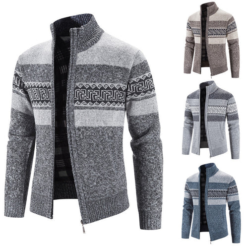 Herren gemütlicher Strickjacke mit Zip-Kragen Echoarchiv