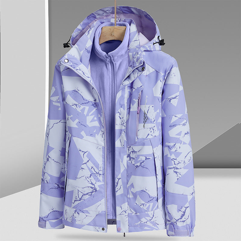 Herren Wasserabweisende Outdoor-Jacke mit integrierter Fleece-Innenjacke Echo Archiv