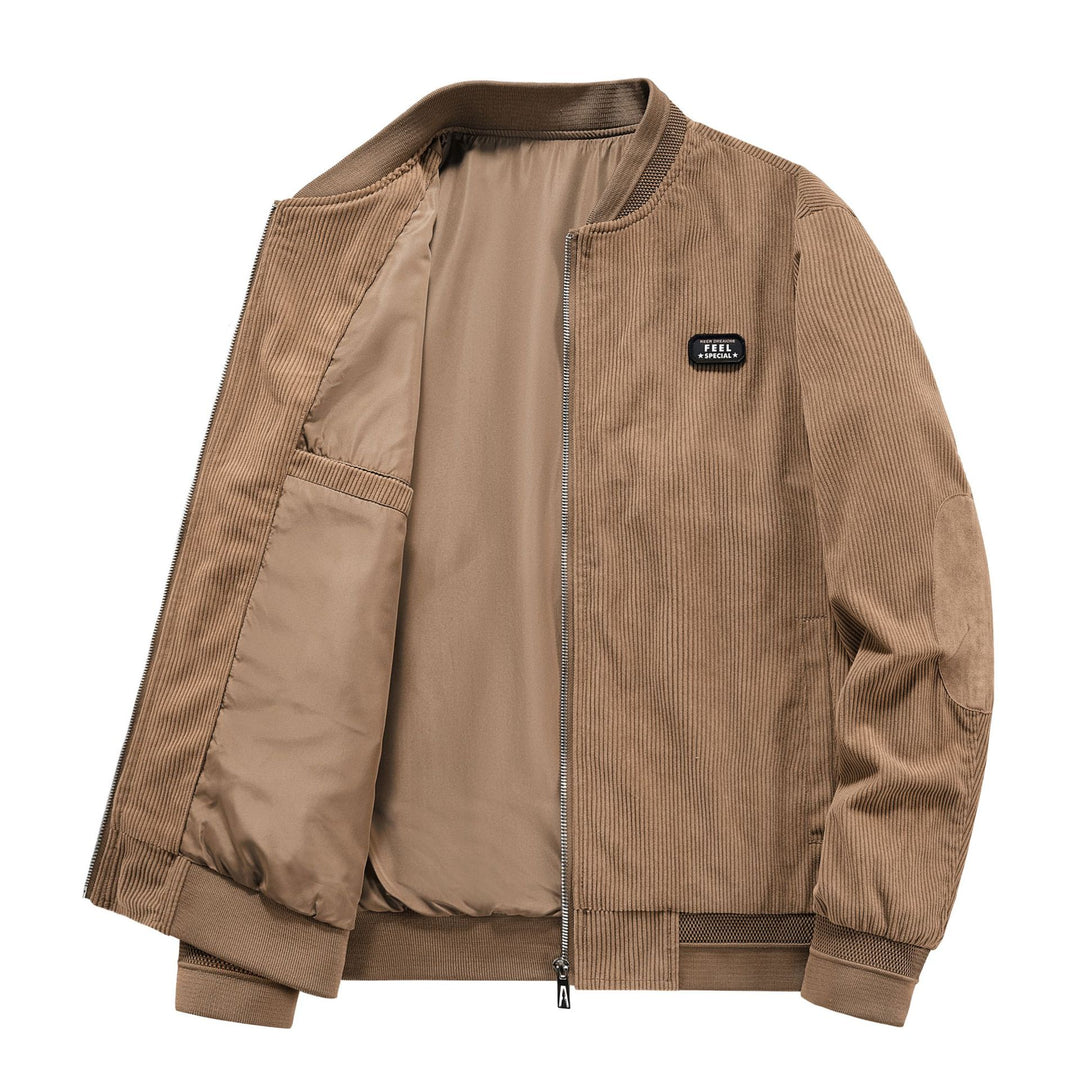 Herren Lässige Cordjacke mit durchgehendem Reißverschluss Echo Archiv