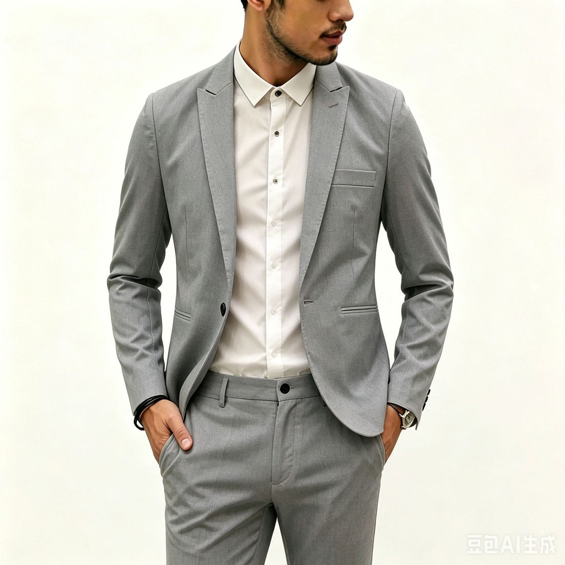 Herren Zweiteiliges Slim‑Fit Anzugset mit schmalem Revers und Stretchgewebe Echo Archiv