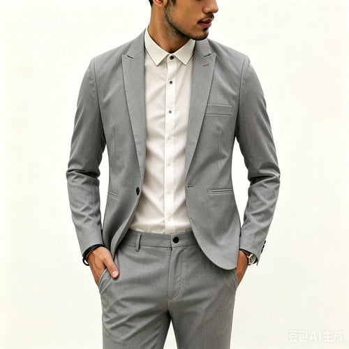 Herren Zweiteiliges Slim‑Fit Anzugset mit schmalem Revers und Stretchgewebe Echo Archiv