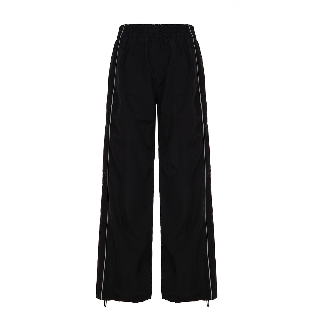 Damen Trendige Relaxed Fit Sporthose mit elastischem Bund und seitlichen Reißverschlüssen Echo Archiv