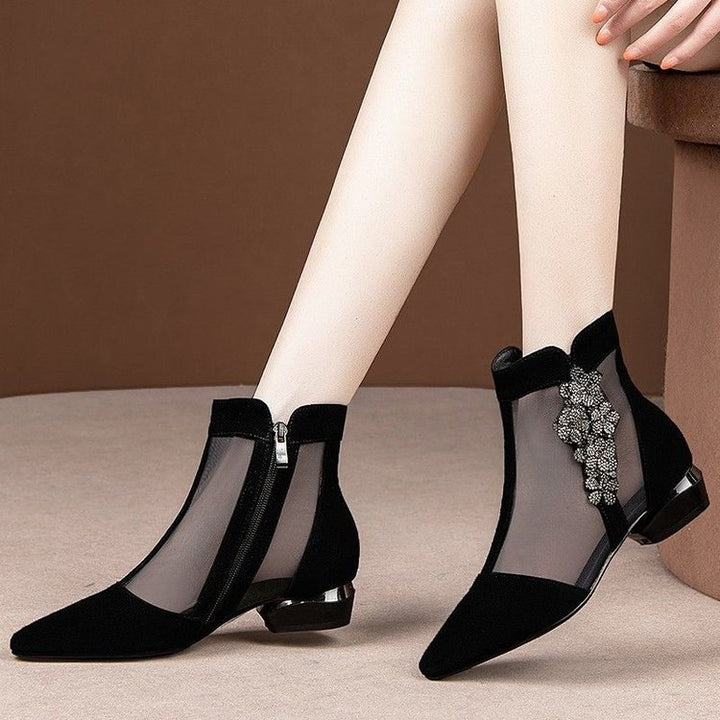 Damen Elegante transparente Stiefeletten mit funkelndem Schmuckdetail Echo Archiv