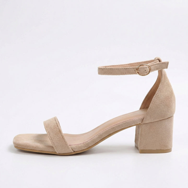 Damen Riemchen-Sandalen mit blockiertem Absatz und verstellbarem Knöchelriemen Echoarchiv