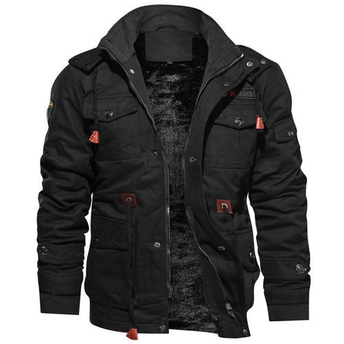Herren urbaner Thermo-Canvasparka mit durchgehendem Plüschfutter und Utility‑Taschen Echo Archiv