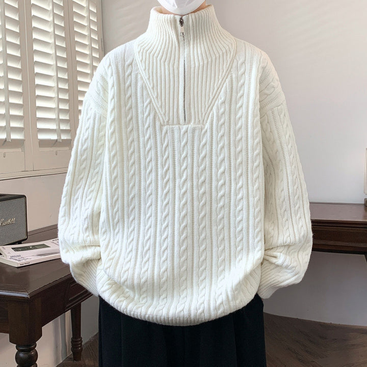 Damen Grobstrickpullover mit Stehkragen – Mavelle