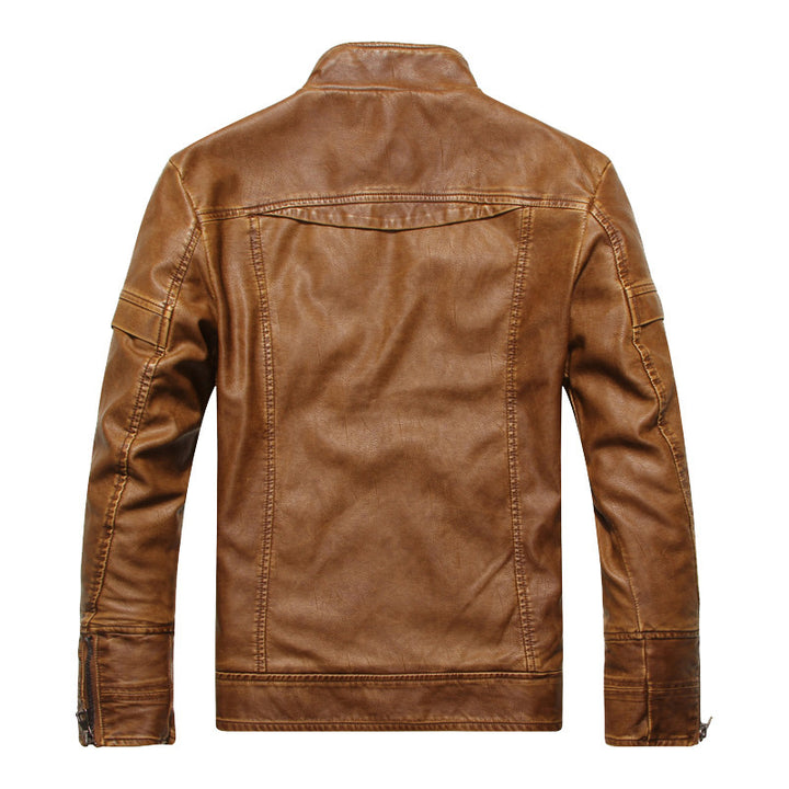 Herren Lederjacke im Pilotenblouson‑Stil mit Stehkragen und Vintage‑Optik Echoarchiv