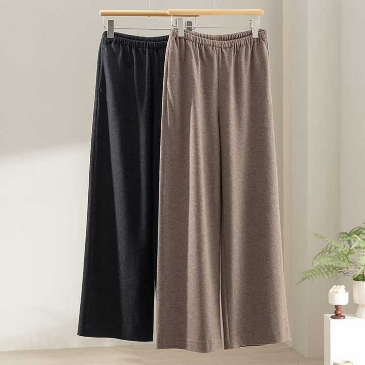 Damen Weite Feinstrick-Loungehose mit elastischem Bund Echoarchiv