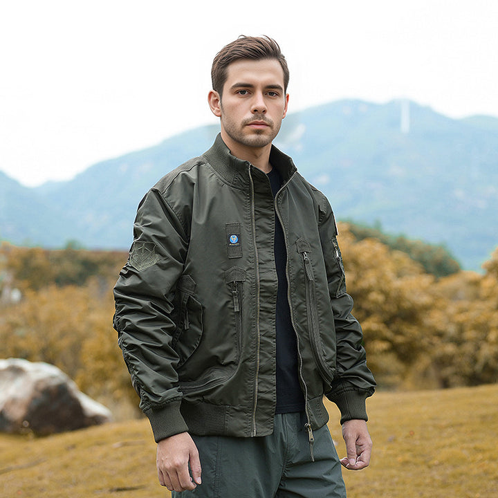 Herren nan robuste Bomberjacke mit winddichtem Nylon, utility-Taschen und elastischen Bündchen Echo Archiv