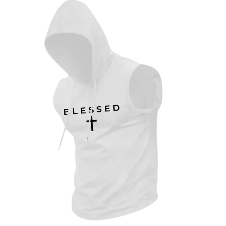 Herren nan ärmelloses Kapuzen-Sweatshirt mit Slogandruck und athletischer Passform Echo Archiv