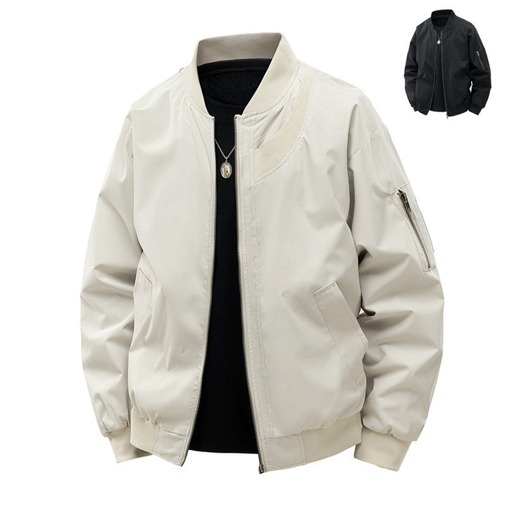 Herren Leichte Bomberjacke im minimalistischen Utility-Look mit Ärmeltasche & Rippbündchen Echoarchiv