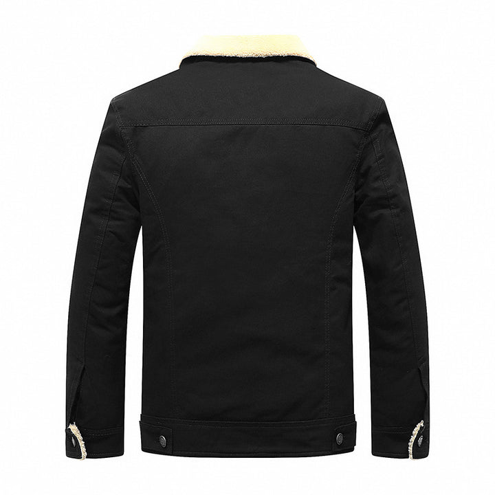 Herren Thermo-gefütterte Truckerjacke aus Baumwollcanvas mit komplettem Sherpa‑Innenfutter Echo Archiv