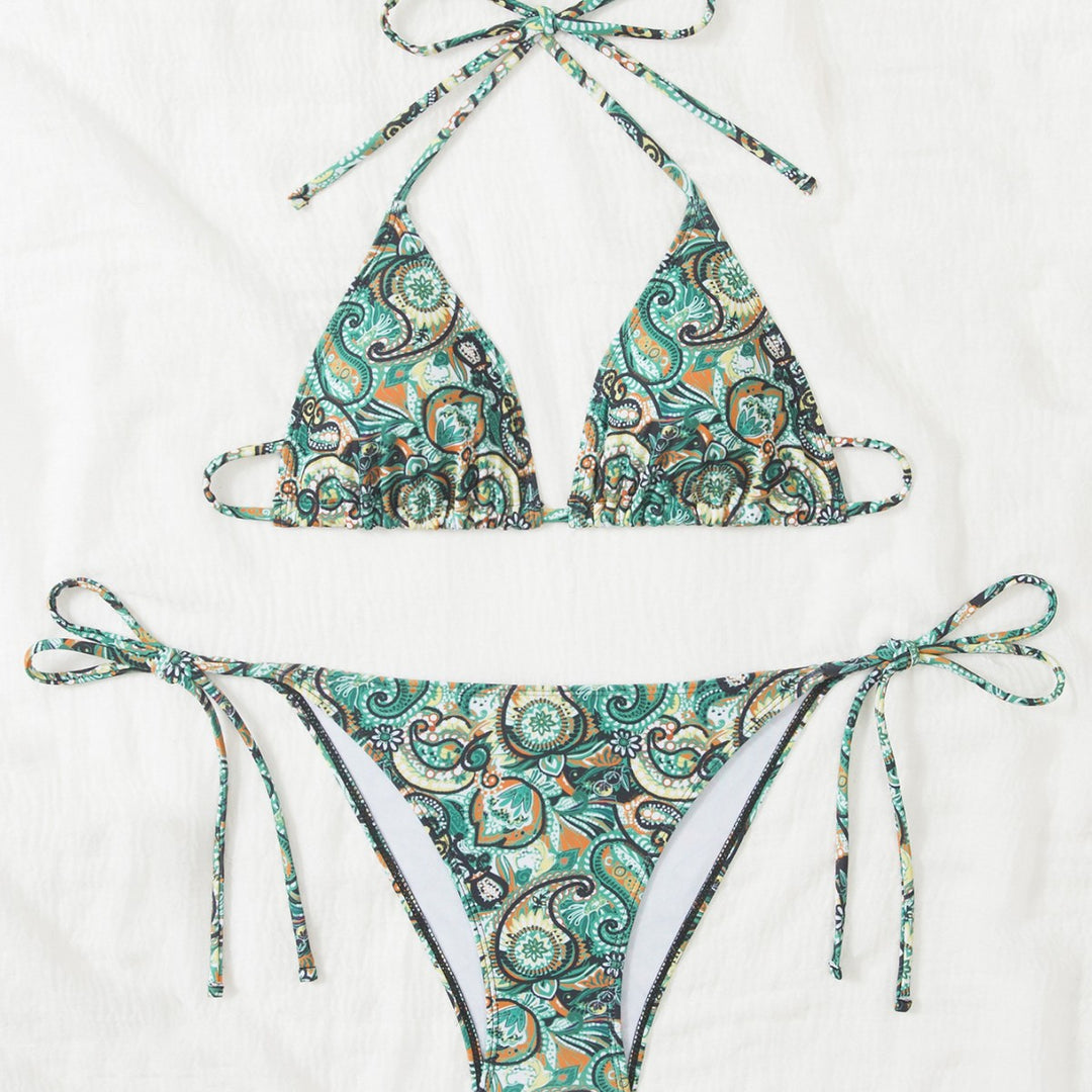 Damen Verspielter Triangel-Bikini mit Banddetails Echo Archiv