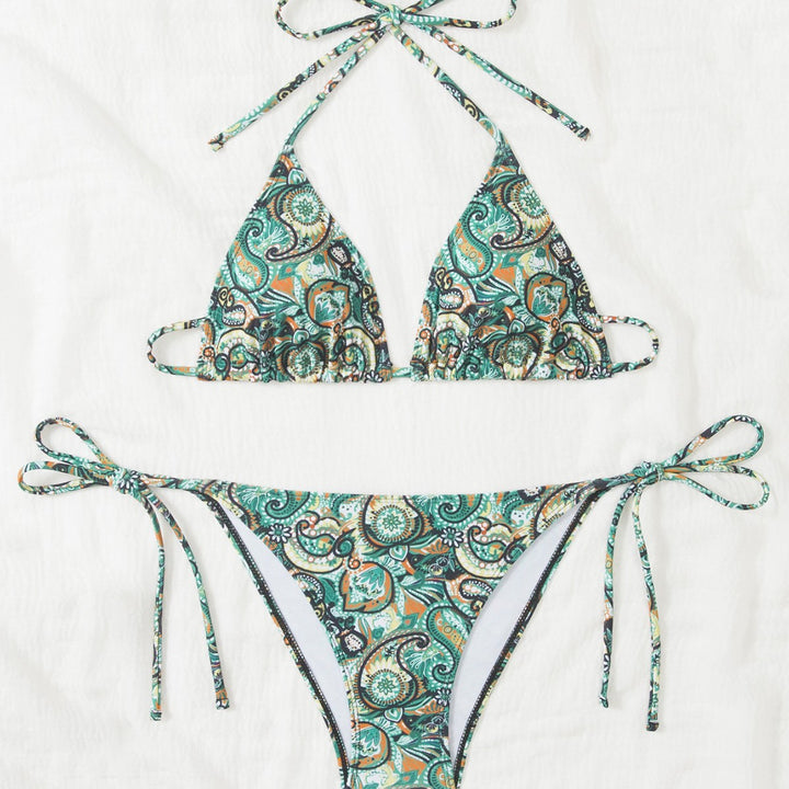Damen Verspielter Triangel-Bikini mit Banddetails Echo Archiv