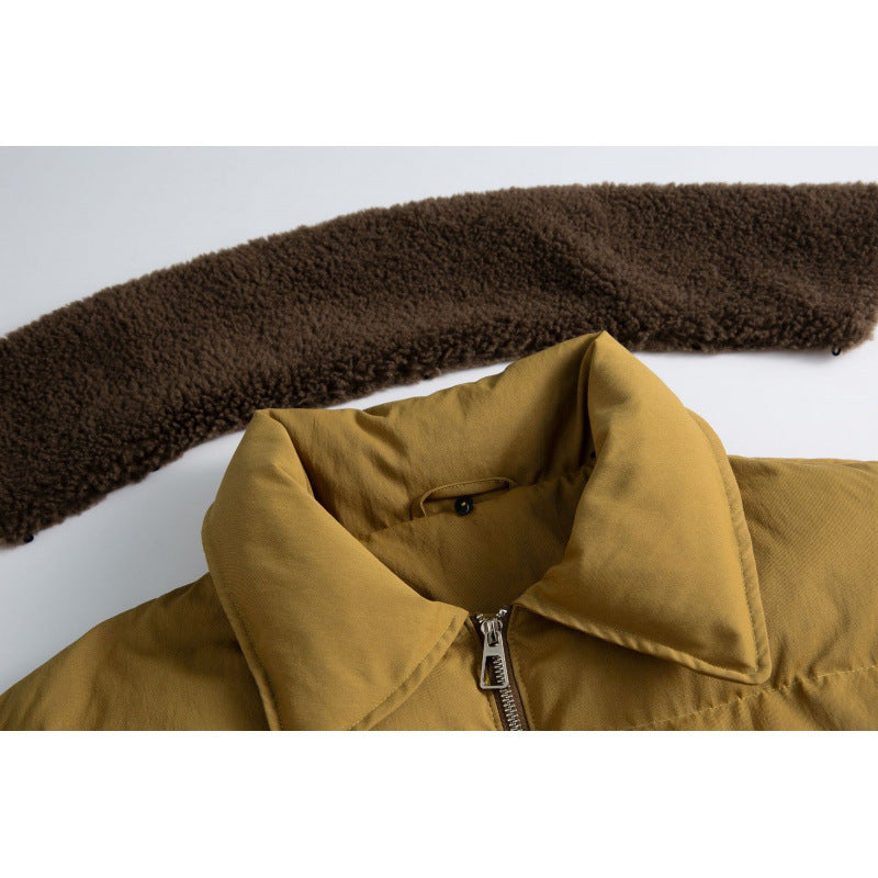 Damen Gekürzte wattierte Bomberjacke mit Teddykragen und aufgesetzten Klappentaschen Echo Archiv