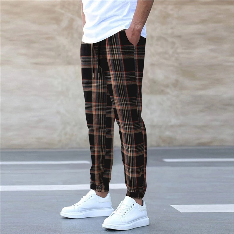 Herren gemütliche Flanell-Hose mit praktischen Seitentaschen und elastischem Bund Echoarchiv