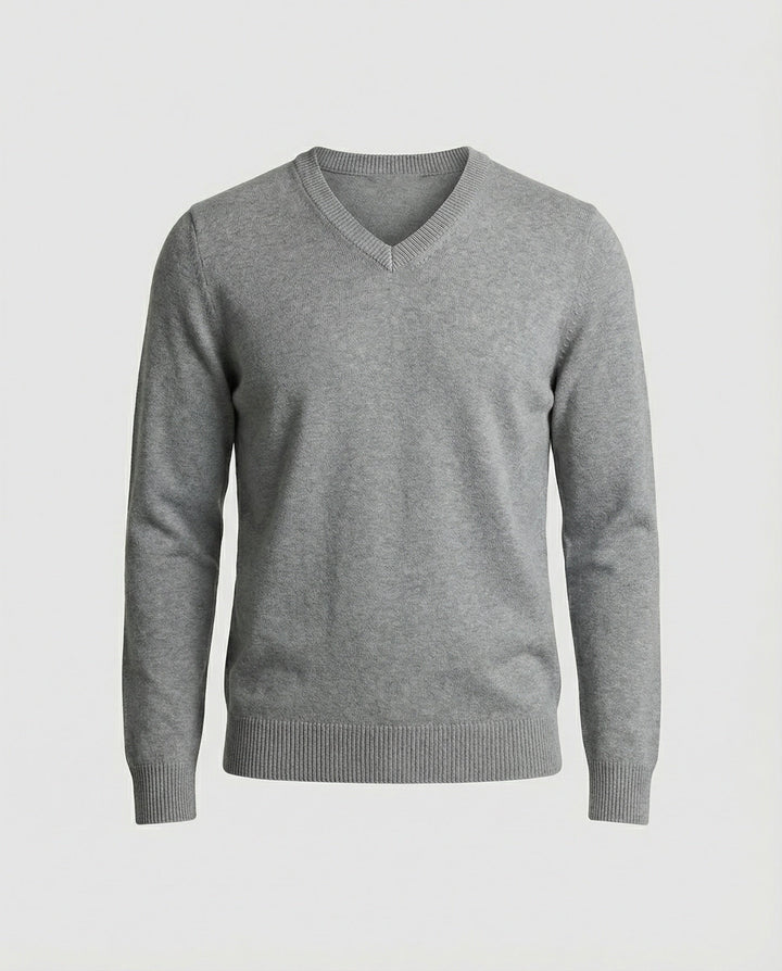 Herren V-Ausschnitt Pullover aus hochwertiger Baumwolle mit bequemer Passform Echoarchiv