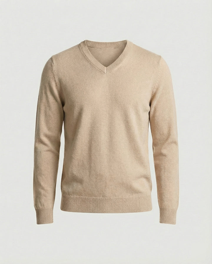 Herren V-Ausschnitt Pullover aus hochwertiger Baumwolle mit bequemer Passform Echoarchiv