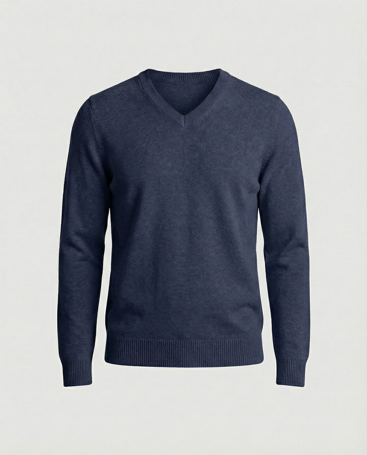 Herren V-Ausschnitt Pullover aus hochwertiger Baumwolle mit bequemer Passform Echoarchiv