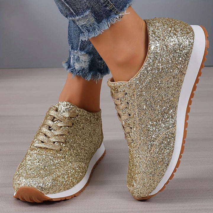 Damen Glitzernde Freizeitschuhe mit rutschfester Sohle und gepolstertem Fußbett Echoarchiv