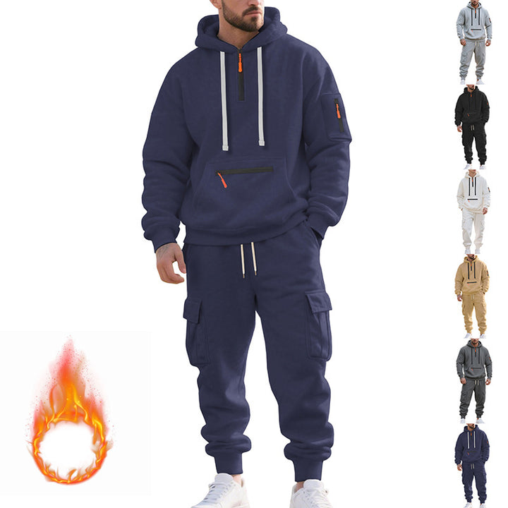 Herren Sportliches Cargo-Set mit Kapuzenpullover und praktischen Taschen Echoarchiv