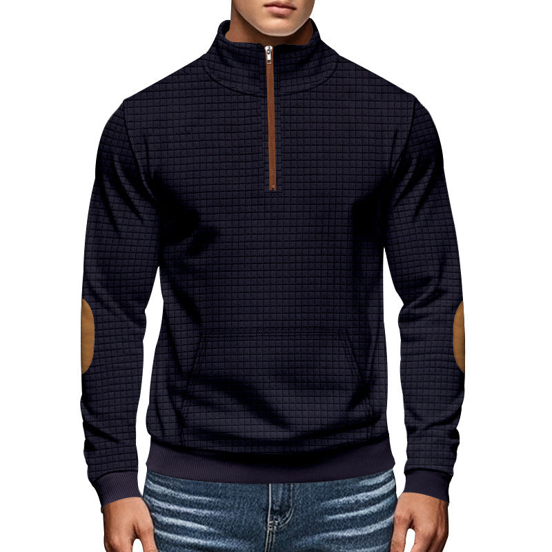 Herren sportlicher Hoodie mit halbem Reißverschluss und strukturiertem Design Echoarchiv