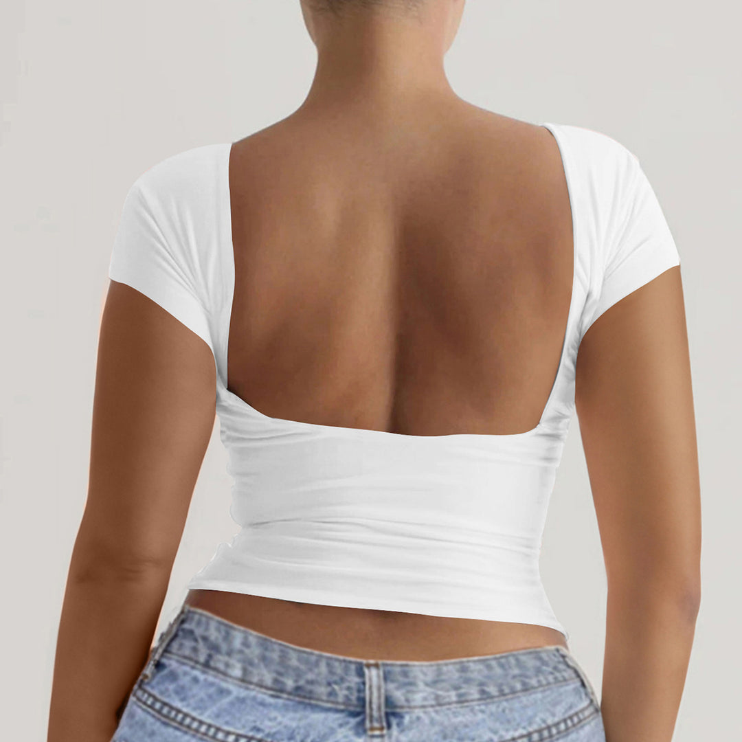 Damen elegantes Off-Shoulder Oberteil mit tiefem Rücken Echo Archiv