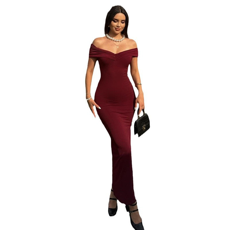 Damen Elegantes schulterfreies Maxikleid mit figurbetonender Silhouette Echo Archiv