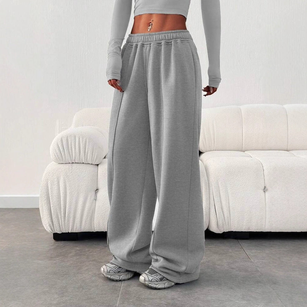 Damen nan enges Cropshirt und weite High-Waist Jogginghosen-Set Echo Archiv
